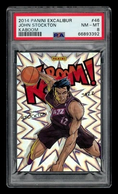 2014-15 Panini Excalibur Kaboom: # 46 John Stockton PSA 8 NM-MT - Image 1 of 3