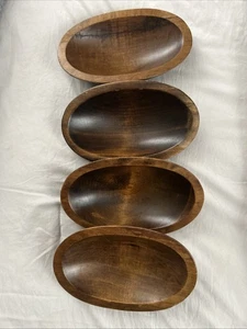 SET OF FOUR WESTON BOWL OVAL WOODEN VINTAGE BOWLS, VERMONT - Bild 1 von 3