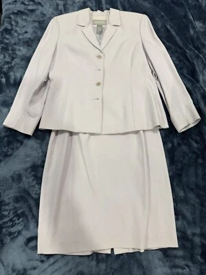 Traje Blazer Falda Liz Claiborne Mujer 100% Gris Seda, Talla PETITE 8, 03211W11 Foto 1 de 4