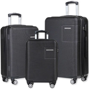Suitcase Set of 3 ABS Cabin Hard Shell Luggage Travel Trolley 4Wheel Lightweight - Picture 1 of 10