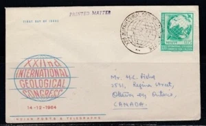 INDIA XXII International Geological Congress ADDRESSED FIRST DAY COVER - Picture 1 of 1
