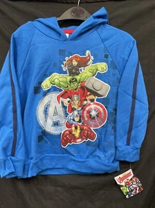 Avengers Heroes Kids Blue Hoodie Size 8 - Picture 1 of 3