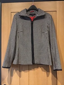 Damen Dogtooth Wolle Reißverschluss Jacke Größe 10 UK - Bild 1 von 11