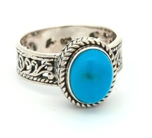 Video Samuel B Behnam BJC 925 Sterling Silver Natural Turquoise Engagement Ring