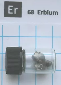 1 gram Erbium metal pieces 99.9% in glass vial element 68 sample - Picture 1 of 3