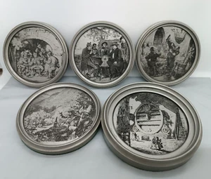Set of 5 decorative coasters, each with a different picture - Picture 1 of 6