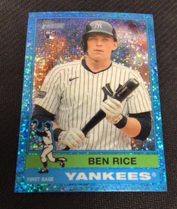 Topps Heritage 2025 cromo Ben Rice azul brillante novato SP Yankees - Imagen 1 de 2