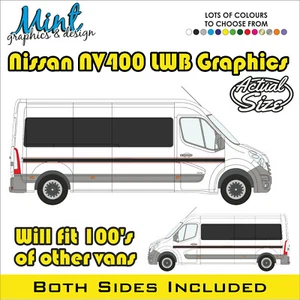 LWB NISSAN NV400 L3 autocaravana cámper calcomanías pegatinas gráficos furgoneta SIN P&P 008 - Imagen 1 de 4