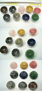 9 Bowls in various types of natural hard stones - mineral ornament - - Picture 1 of 1