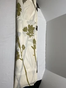 Bestripes brown and tan floral print shower curtain, 126” x 78” - Picture 1 of 2