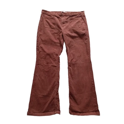 Pantalones de pana GAP años 70 acampanados tiro alto para mujer talla 34/18R marrón parche bolsillos Foto 1 de 4