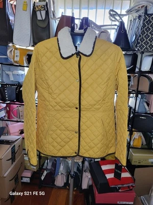 Lauren Ralph Lauren женщин искусственного шерпа воротник стеганая пальто в 1QK горчицы большой - Изображение 1 из 4