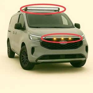 2024+ Ford Transit Custom LED Grill + High Beam Piggyback Loom - Picture 1 of 5