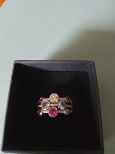 QVC Sterling Silver Multi Diamonique Band Ring, Size T - Picture 1 of 3