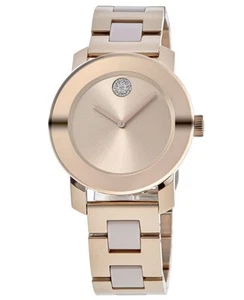 Nuevo reloj para mujer Movado audaz cerámica oro rosa esfera metálica 3600639 - Imagen 1 de 3