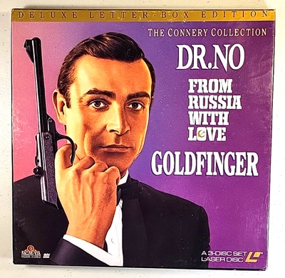 James Bond 3 Laserdiscs DR. NO / FROM RUSSIA WITH LOVE / GOLDFINGER Sean Connery - Image 1 of 4