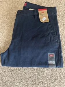 Levis Mens XX Chino Slim Taper Stretch Navy Blue Trouser W32 x L32 - Picture 1 of 2