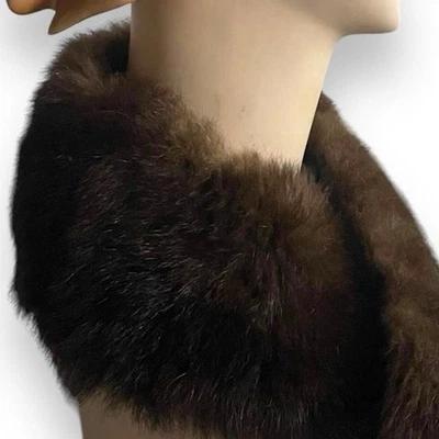 "Piel misteriosa marrón oscuro vintage de 40"" de largo visón de principios del siglo XX?" ¿Rata almizclera? Lino Foto 1 de 4