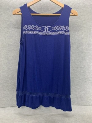 Camiseta sin mangas Max Jeans para mujer mediana azul/blanco tribal verano cómoda Foto 1 de 4