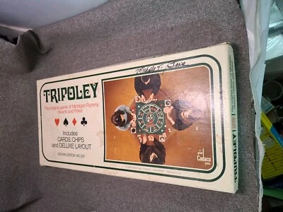 1969 Tripoley Board Game Crown Ed #225 by Cadaco Michigan Rummy Complete - Image 1 of 4