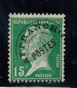 Francia 1925 15¢ Pasteur Precancel, usado sin goma, YT #65 8€ - Imagen 1 de 1