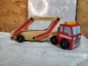 Melissa and Doug Rescue Vehicle Car Carrier Truck Wooden Toy