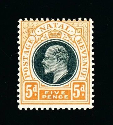 [NATAL] 1902-03 5d SG 134w / Marca d'água invertida ERRO (MH) - Imagem 1 de 2