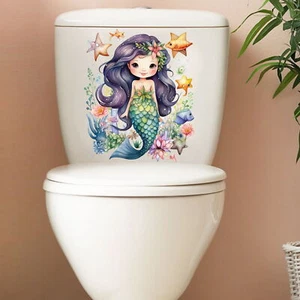 Waterproof Mermaid Sticker Wall Art Stickers Pvc Decals for Bathroom Decor - Picture 1 of 18