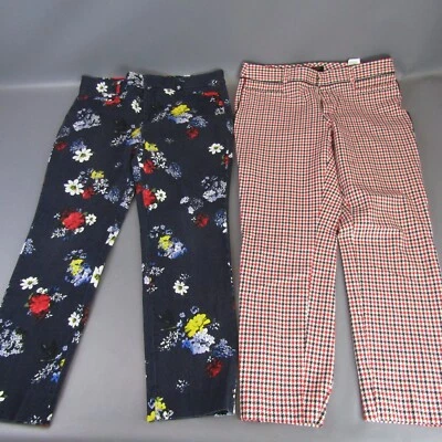 Banana Republic Sloan Pants Women's Size 8 Patterned Lot of 2 Floral & Plaid - Image 1 of 4