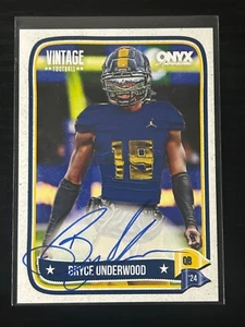 2024 Onyx Vintage Bryce Underwood Michigan Rookie On Card Auto - Picture 1 of 2