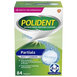 Polident Partials Daily Denture Cleanser Triple Mint Fresh 84 Tablets - Picture 1 of 1