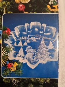 WALTHER GLAS Star Plate Xmas Christmas Winter Scene Glass Used VGC - Picture 1 of 5