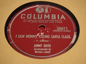 Jimmy Boyd 78 RPM I Saw Mommy Kissing Santa Claus Thumbelina Columbia 39871 1952 - Picture 1 of 5