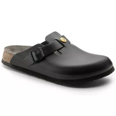 Birkenstock Boston ESD Clog 061360 Glattleder Schwarz normale Weite