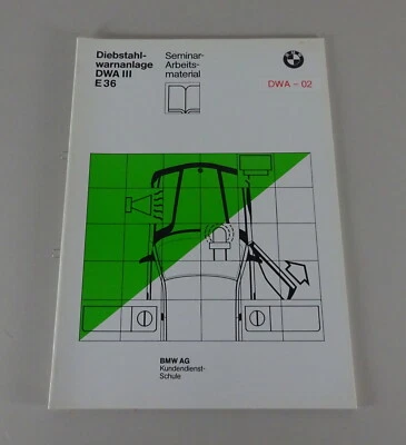 Schulungsunterlage Seminario BMW Sistema Antirrobo Dwa III 3er E36 Pie 09/1990 - Imagen 1 de 4