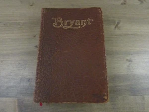 Antique 1893 Book Poems of William Cullen Bryant Pebbled Leather - Picture 1 of 8