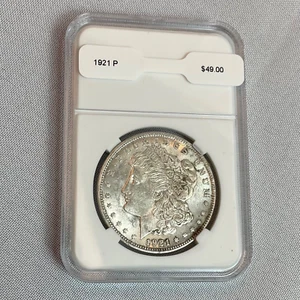 1921 P Morgan Silver Dollar Slabbed $1 Coin - Picture 1 of 3