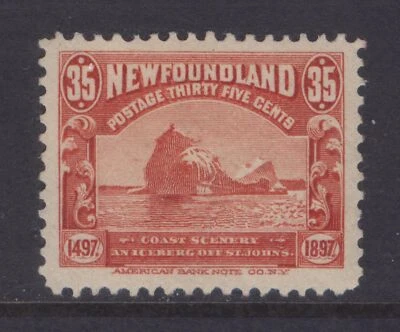 NEWFOUNDLAND 73 35c RED 1897 CABOT ISSUE ICEBURG OFF ST JOHNS MPH (#1) XF CV$160 - Image 1 of 2