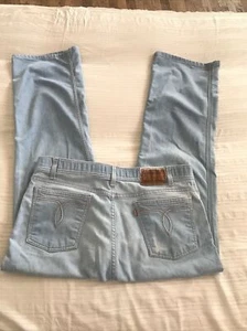 Vintage LEVI’s Light Blue Stretch Straight  Size 38x27 Pockets, Zip - Picture 1 of 7
