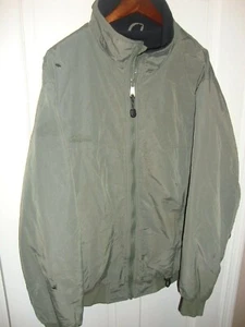 White Sierra Green Fleece Lined Jacket Sz XL Collar Full Zip Nylon Polyester 296 - Picture 1 of 4