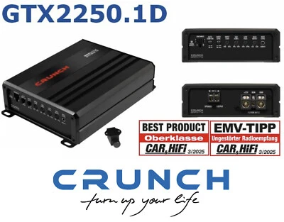 Crunch GTX 2250.1D Digitaler Mono 1-Kanal Verstärker 2250 Watt mit Fernbedienung - Bild 1 von 4