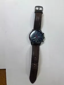 Fossil Men's Luggage Leather Watch, Brown/Navy FS5378 NEW BATTERY! PRELOVED! - Picture 1 of 11