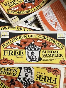 VINTAGE McDonalds Halloween UNUSED Gift Certificates Coupon Book (12) From 1985 - Picture 1 of 7