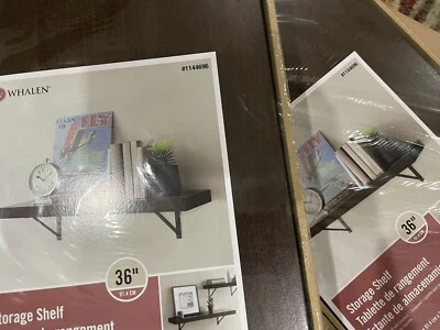 2X Estante de almacenamiento Whalen Java 36”X9,5”Estante de almacenamiento de montaje en pared Java marrón Foto 1 de 4