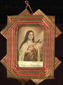 †ST. THERESE MARTIN: Marco de Cuadro Antiguo - Devoción Católica HECHO A MANO - Imagen 1 de 2