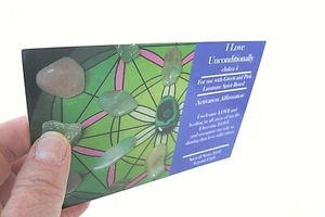 I Love Unconditionally Grid Card 4x6" Heavy Cardstock Use with Healing Crystals - Picture 1 of 5