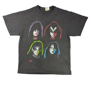 KISS Rock Band T- Shirt Rock Band Solo Album Faces 1996 XL Single Stitch Vintage - Picture 1 of 14