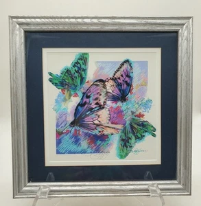 Butterfly Vibrant Abstract Art Home Decor Wall Art Print Signed & Numbered Frame - Picture 1 of 7