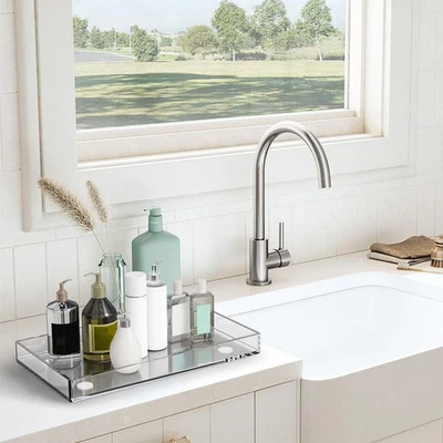 Klares Acryl-Tablett, rechteckiges Wassertassen-Tablett für Kaffee, - Bild 1 von 4