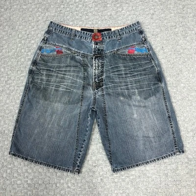 Pantalones Cortos Marithe Francois Girbaud Para Hombres 34 Azul Denim Sueltos Sueltos Y2K Hip Hop Norma Foto 1 de 4